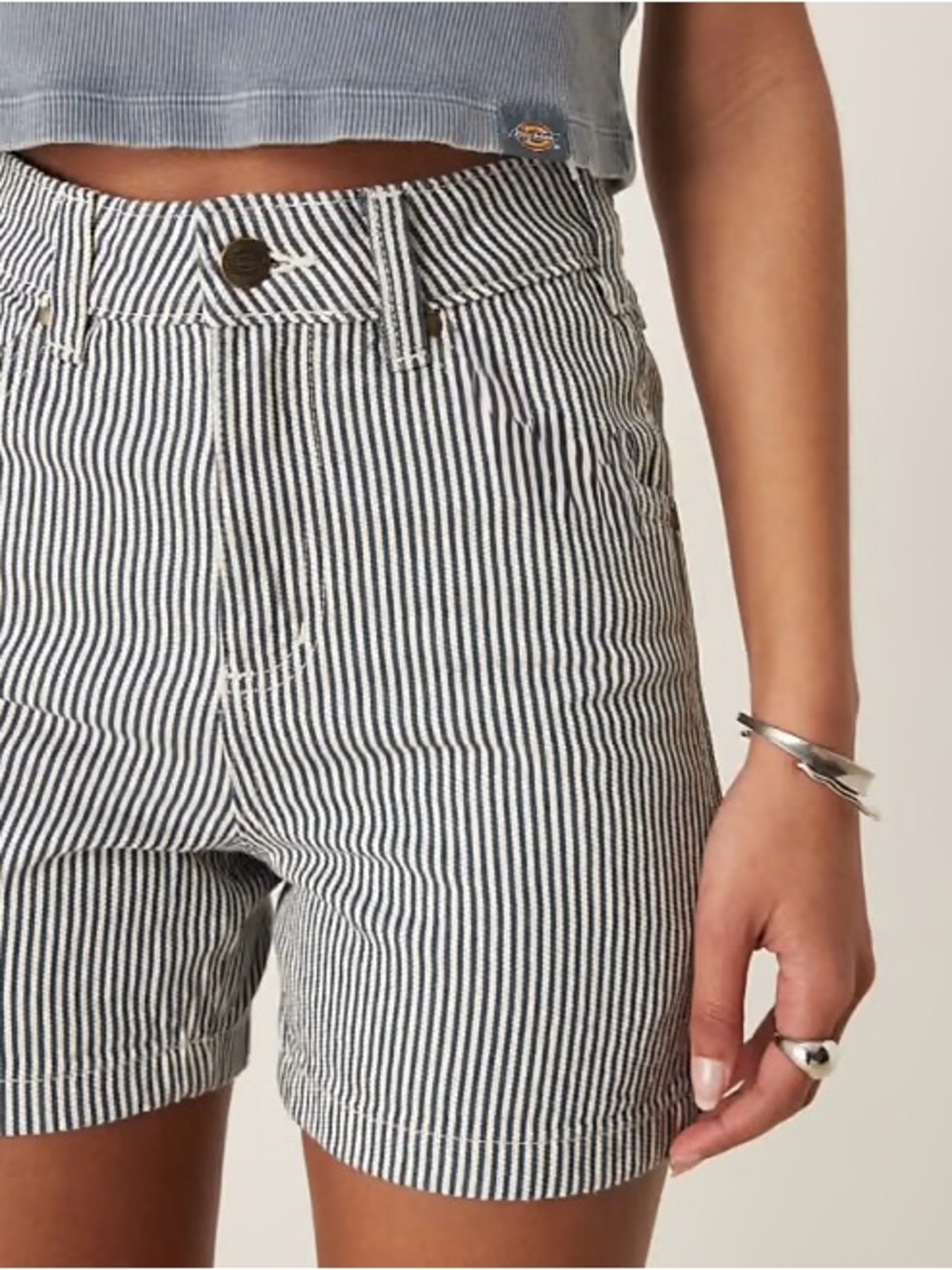 Nicole Miller Blue and White Striped Shorts